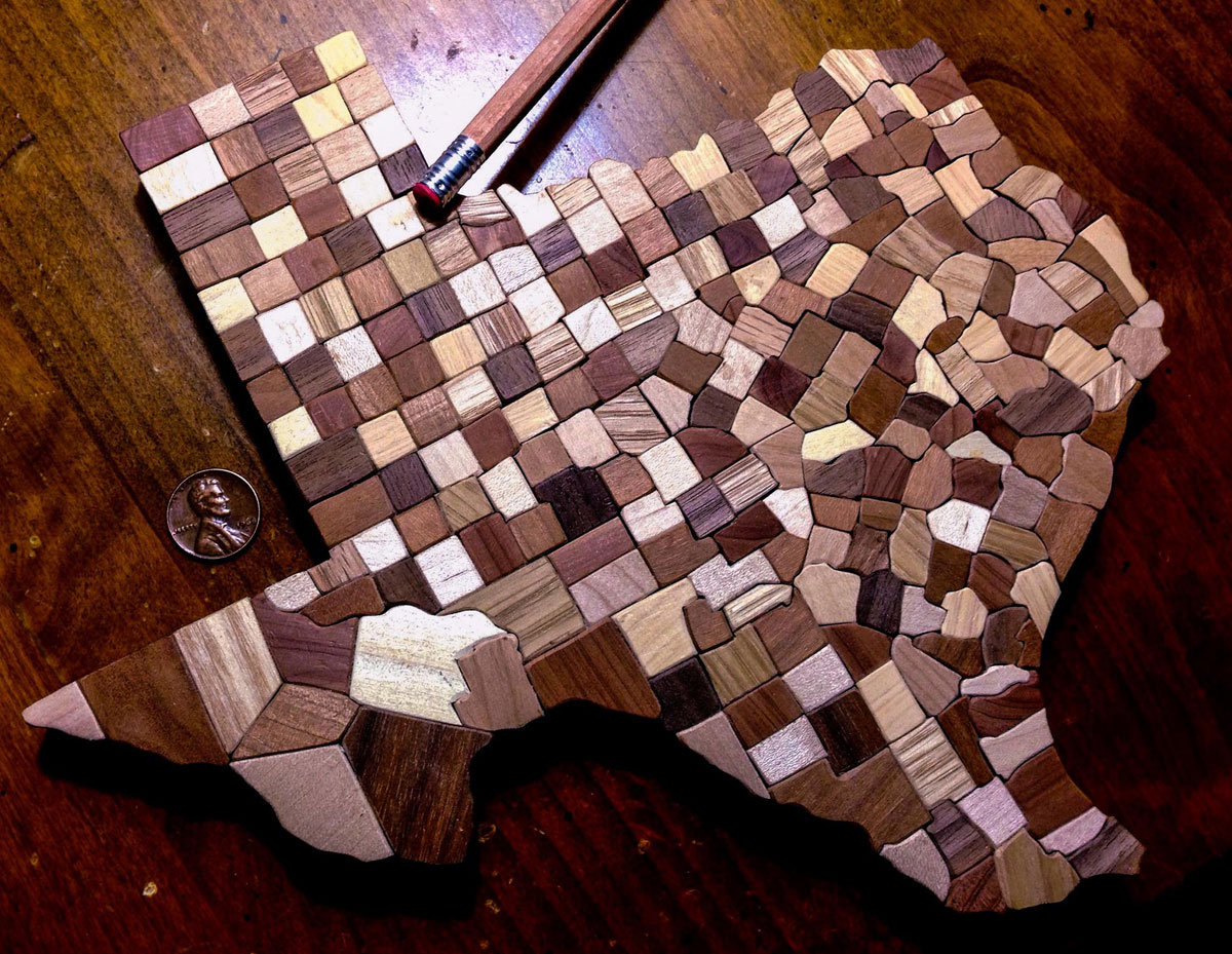 Incredible USA Counties Map Made from Over 3,000 Carved Wooden Blocks