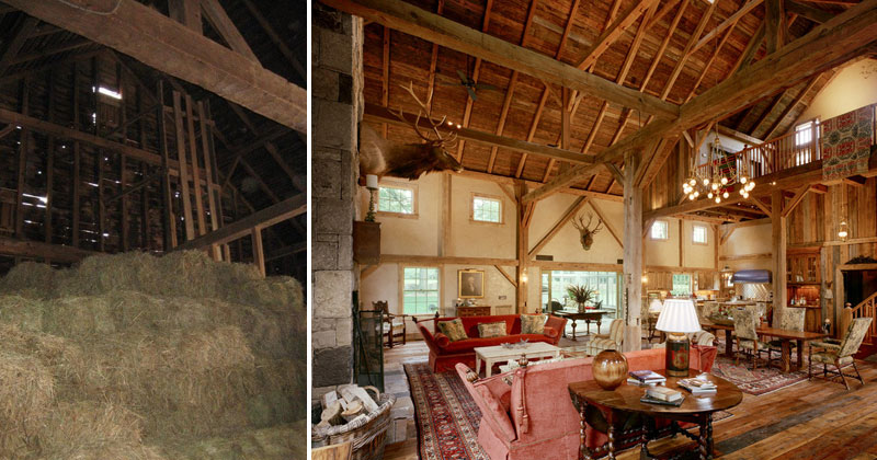 Dilapidated 1860s Barn Gets Revived Into Amazing Entertainment Space