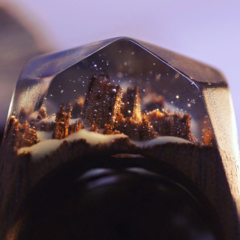 Miniature Landscapes Inside Rings of Wood and Resin by Secret Wood (1)