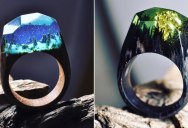 Stunning Miniature Landscapes Inside Rings of Wood and Resin