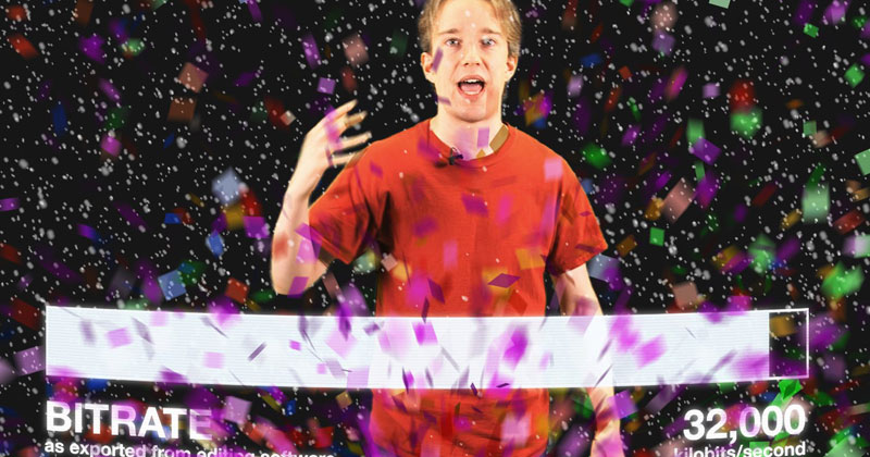Bitrate Confetti Example How Snow and Confetti Ruin YouTube Video Quality - TwistedSifter
