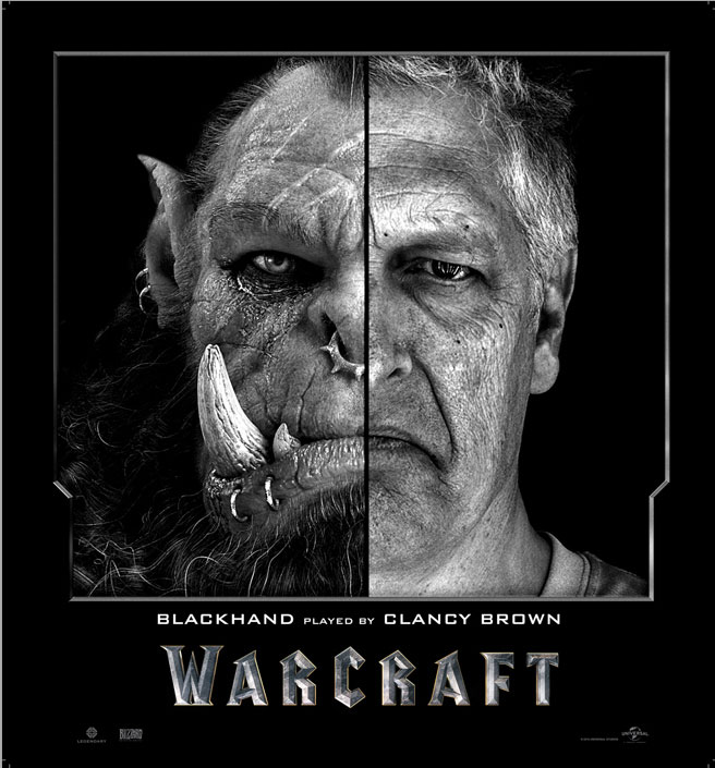 Split Face Portraits of Warcraft Actors and Their CGI Counterpart (1)