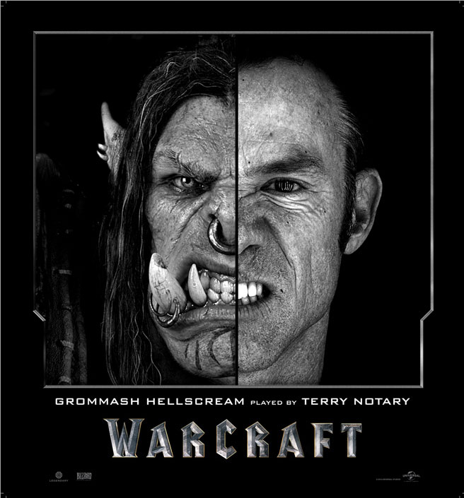Split Face Portraits of Warcraft Actors and Their CGI Counterpart (3)