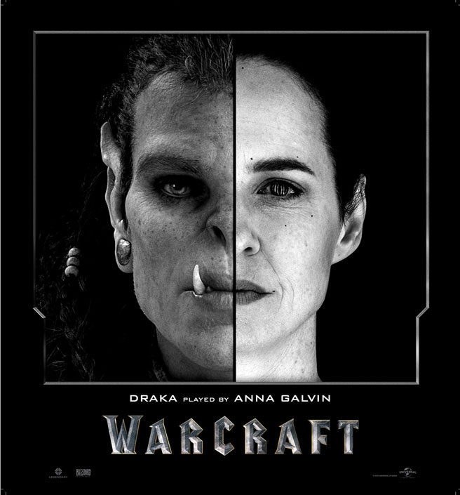 Split Face Portraits of Warcraft Actors and Their CGI Counterpart (4)