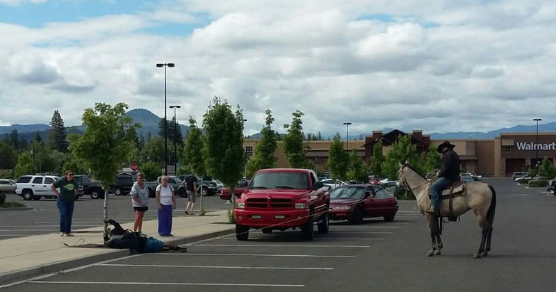 So a Guy on a Horse Just Lassoed a Bike Thief in a Walmart Parking Lot