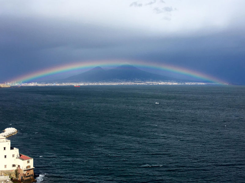 Picture of the Day: Perfect Rainbow Over Mount Vesuvius