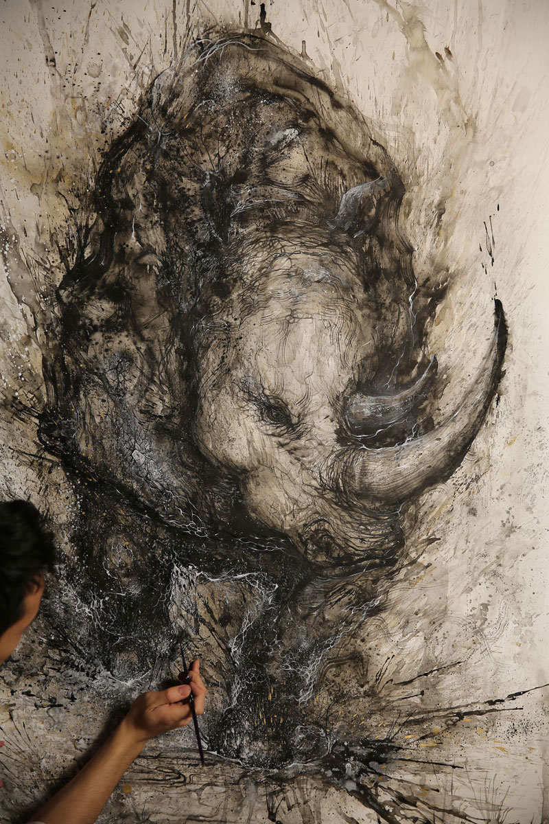 splattered ink animal paintings by chen yingjie aka hua tunan (9)