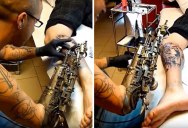 Artist Turns Prosthetic Arm Into Badass Tattoo Machine