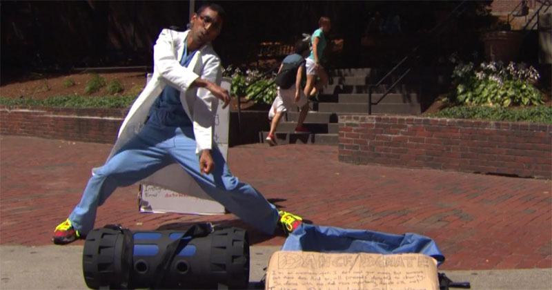 Twice a Week, this Doctor Dances in the Streets of Boston for Charity