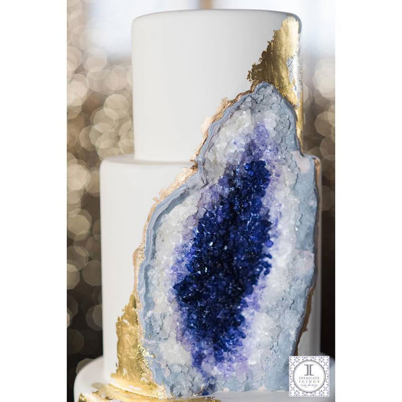 amethyst geode wedding cake by intricate icings (1)