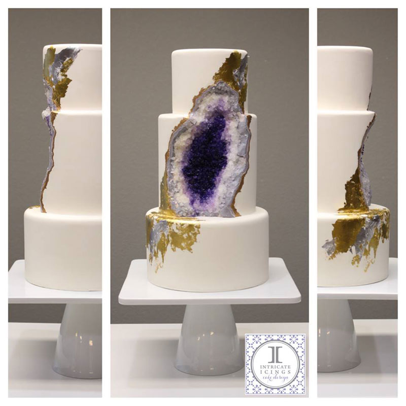 amethyst geode wedding cake by intricate icings (3)