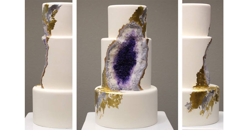 Amethyst Geode Wedding Cake by Intricate Icings