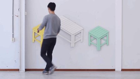 Collapsible Furniture Hangs on Your Wall When Not In Use by Jongha Choi (1)