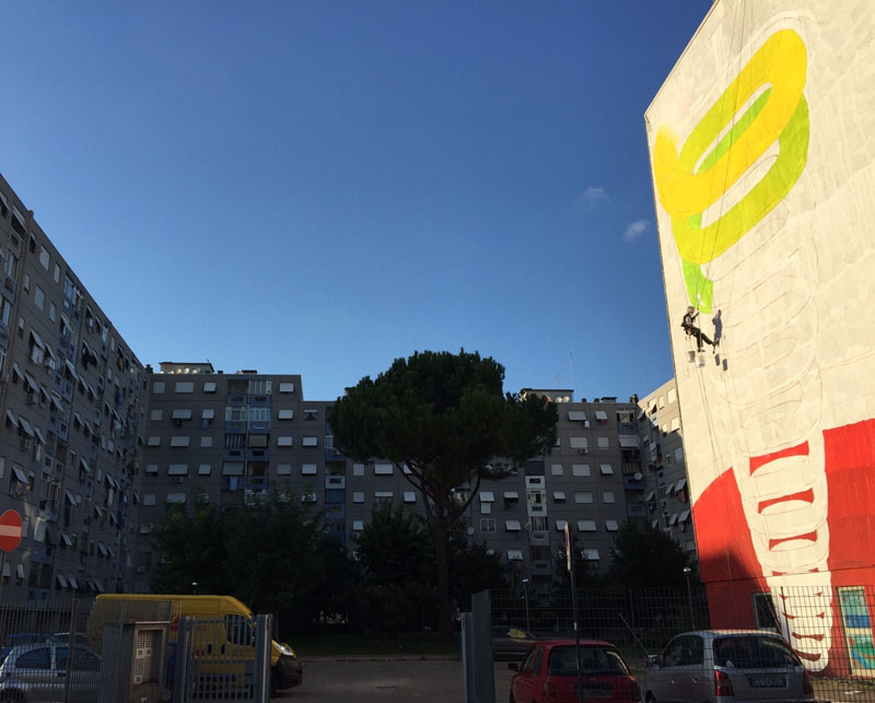 7 story mural by blu rome italy casa dei pazzi spiral (8)
