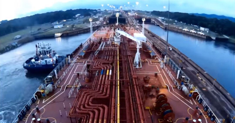 Panama Canal Timelapse from a Ship's POV