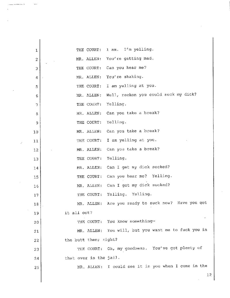 The State of vs Denver Fenton Allen, ReEnacted Verbatim by