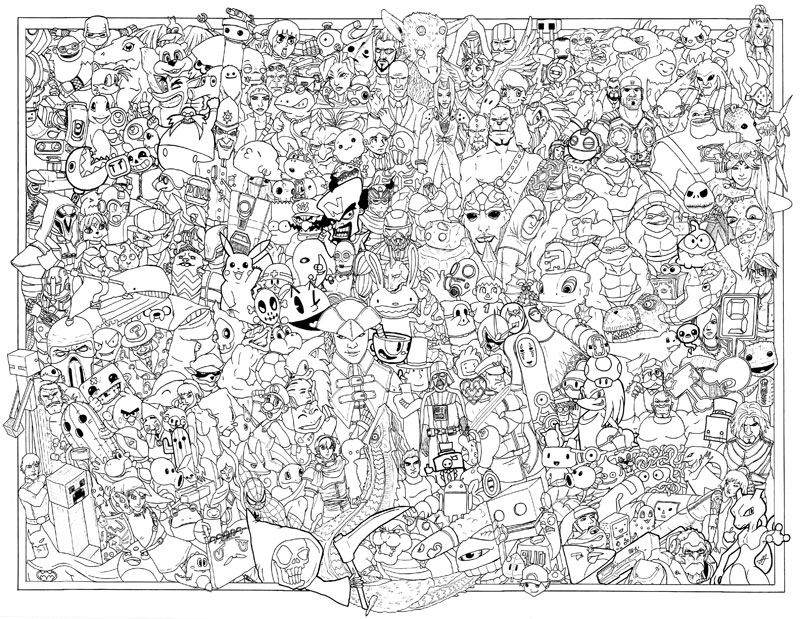 video game coloring poster by austin alander (1)