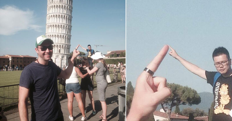 This Guy Had a Blast with Oblivious Tourists at the Leaning Tower of Pisa