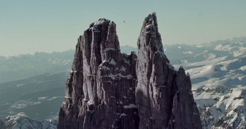 Hayley Ashburn Highlines Italy's 2800m Vajolet Towers in the Winter