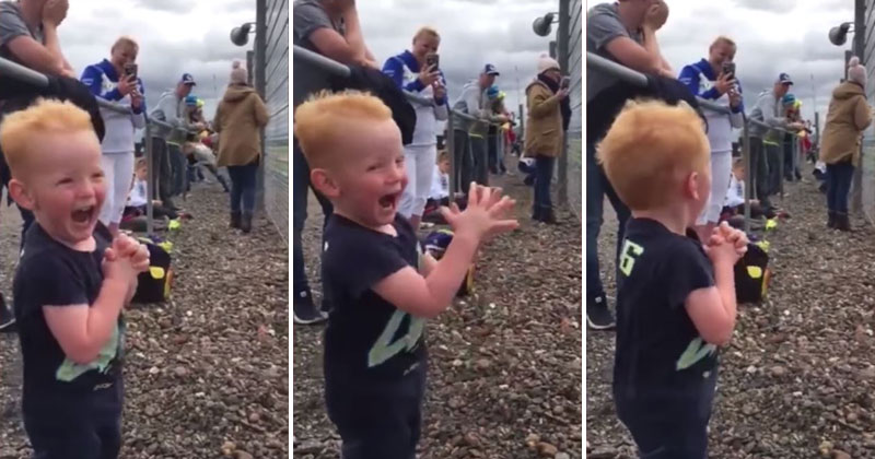 This Kid at His First Moto GP Race is What Pure, Genuine Excitement Looks Like