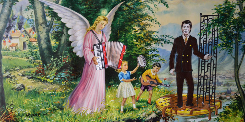 david irvine thrift store paintings 9 This Artist Adds Random Characters Into Discarded Thrift Store Paintings