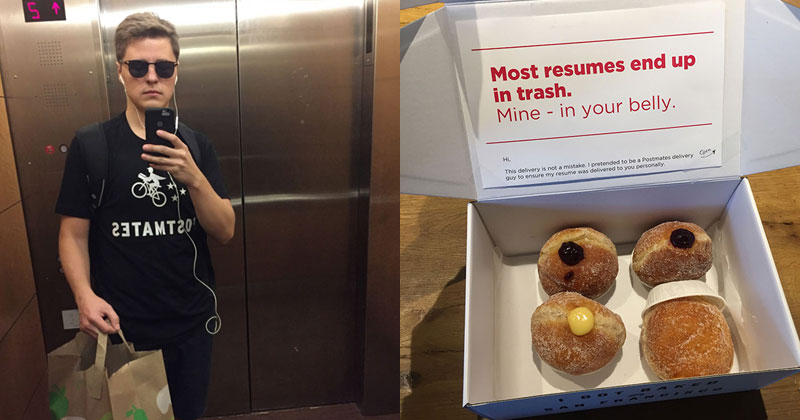 Guy Pretends to be a Food Courier and Hand Delivers His Resume