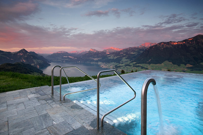 stairway to heaven infinity pool hotel villa honegg switzerland 15 People are Calling This Rooftop Infinity Pool in the Swiss Alps the Stairway to Heaven