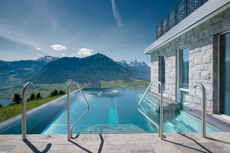 stairway to heaven infinity pool hotel villa honegg switzerland 6 People are Calling This Rooftop Infinity Pool in the Swiss Alps the Stairway to Heaven