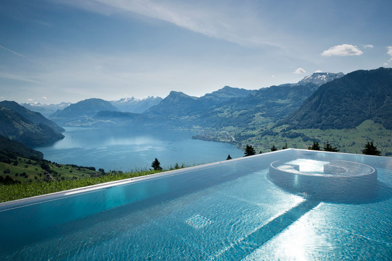 stairway to heaven infinity pool hotel villa honegg switzerland 8 People are Calling This Rooftop Infinity Pool in the Swiss Alps the Stairway to Heaven