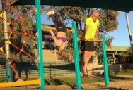 Awesome Dad Tries His Darndest to Copy His Daughter’s Gymnastics Moves