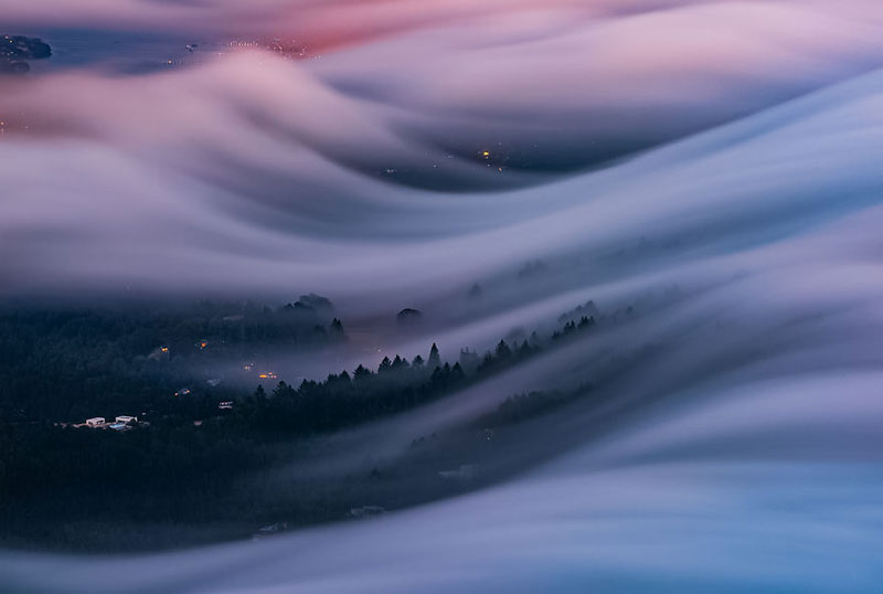 fog waves by nick steinberg 8 Photographer Captures Fog Waves That Look Like Oceans in the Sky