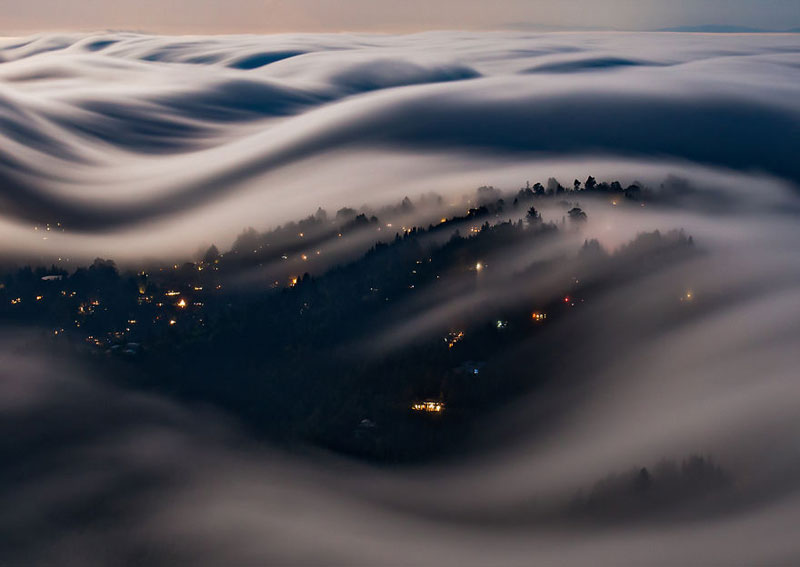 fog waves by nick steinberg 9 Photographer Captures Fog Waves That Look Like Oceans in the Sky