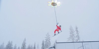 Snowboard Flying With a Drone