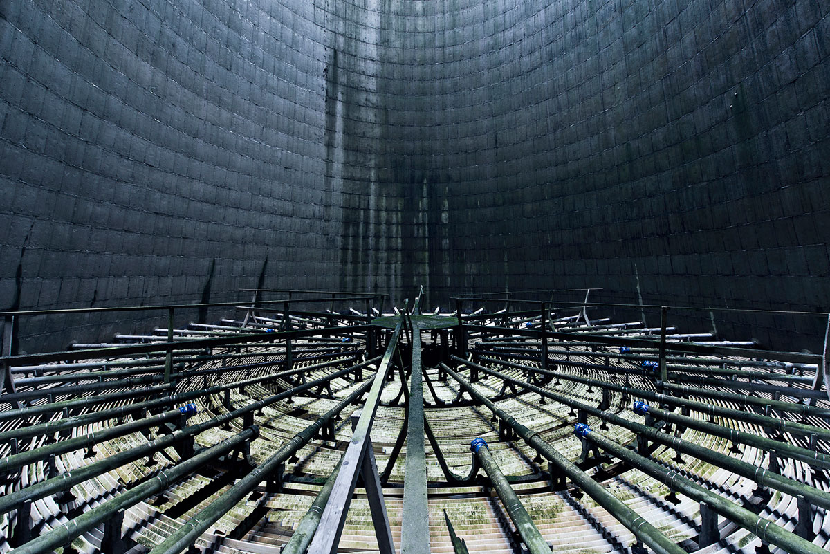 abandoned cooling towers by reginald van de velde 13 The Insides of these Abandoned Cooling Towers Look Straight Out of a Sci Fi Film