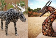 Incredible Sculptures Made from Metal and River Rock