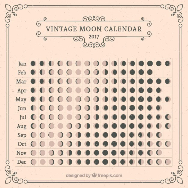 moon calendar 2017 by freepik Moon Calendars for 2017