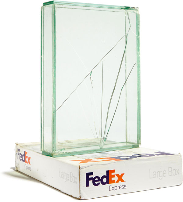 shipping glass boxes with fedex by walead beshty 1 This Guy Shipped Glass Boxes Inside FedEx Packages and Exhibited the Results