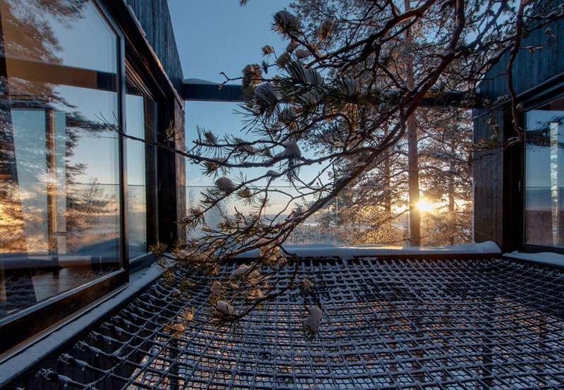 treehotel sweden the 7th room 6 The Newest Room at Swedens Treehotel has an Outdoor Net With a Tree Through It