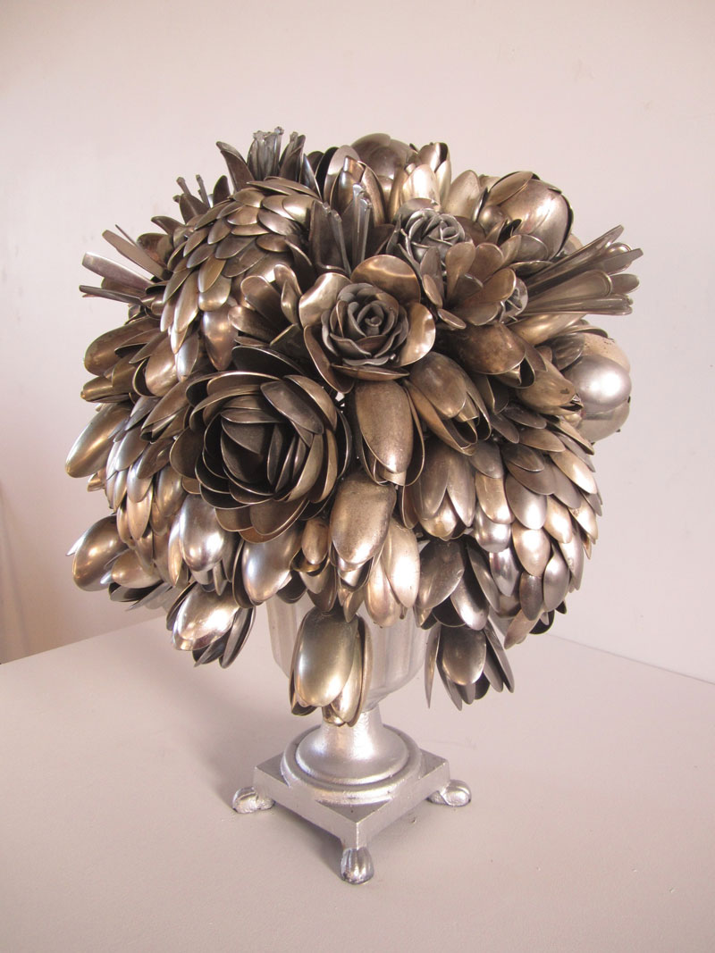 bouquets made from old silverware by ann carrington 5 Ann Carrington Makes Beautiful Bouquets from Old Silverware