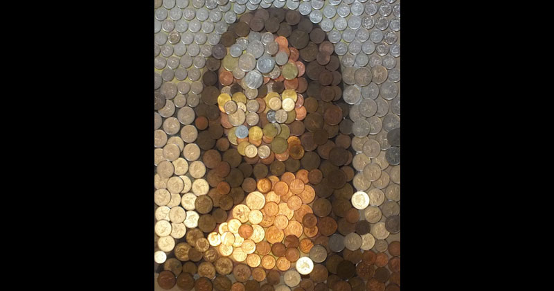 mona lisa made from coins value of art by hayley whittingham 2 Money Lisa