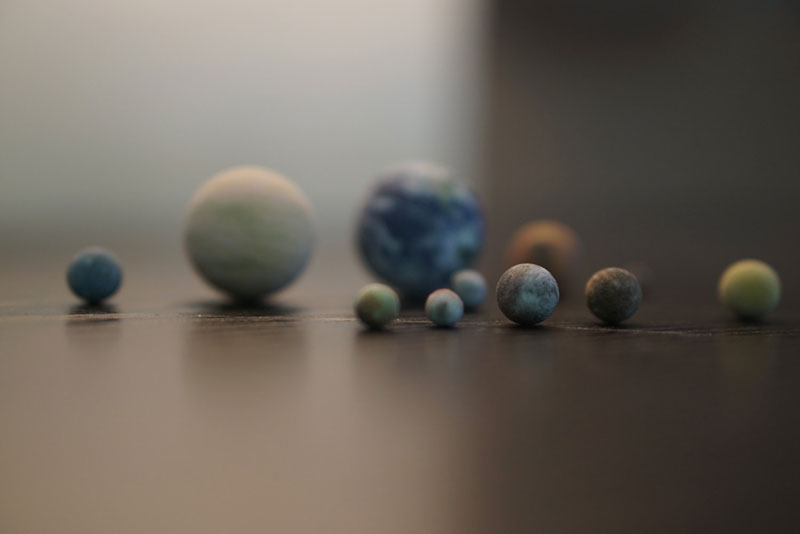 3d printed scale model solar system by little planet factory 3 3D Printed, Scale Model of the Solar System Fits in the Palm of Your Hand
