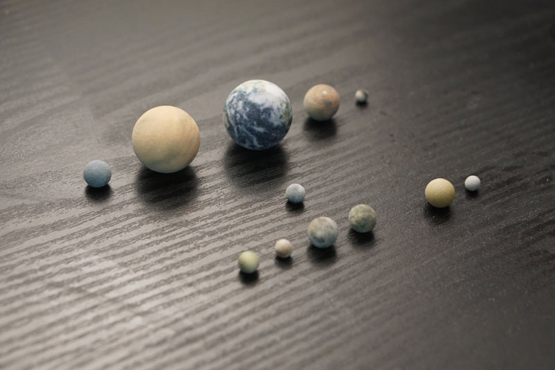 3d printed scale model solar system by little planet factory 8 3D Printed, Scale Model of the Solar System Fits in the Palm of Your Hand