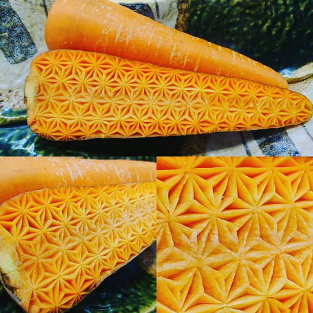 crazy patterns carved into fruits and vegetables by gaku 1 Guy Carves Crazy Patterns Into Fruits and Vegetables