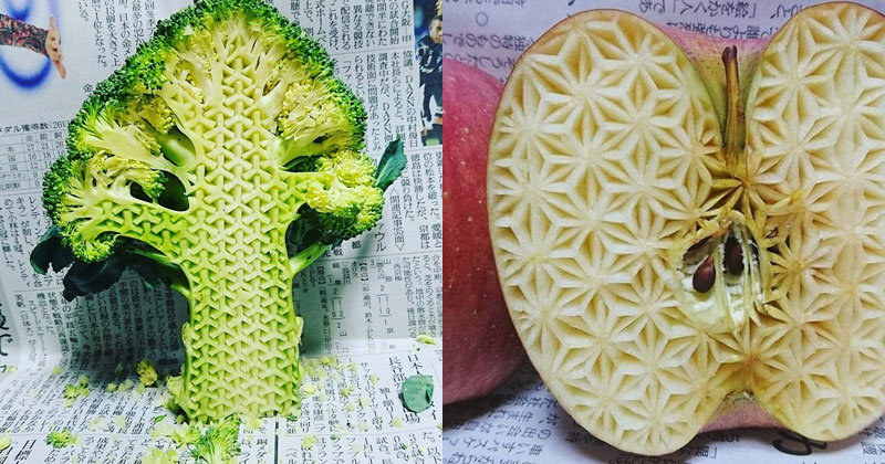 Guy Carves Crazy Patterns Into Fruits and Vegetables