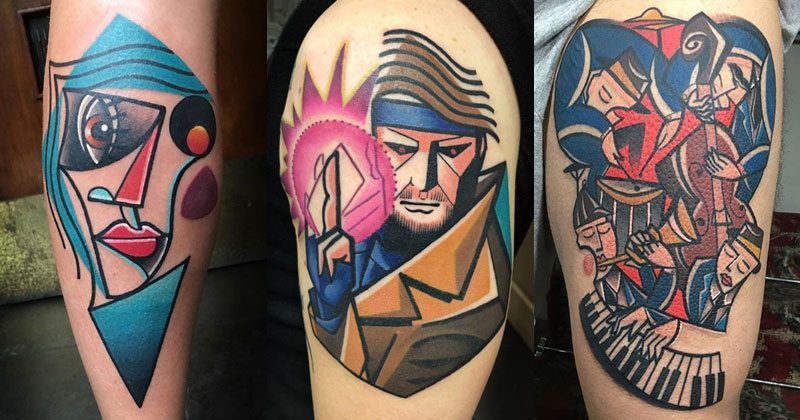 18 Awesome Abstract and Cubist Style Tattoos by Mike Boyd