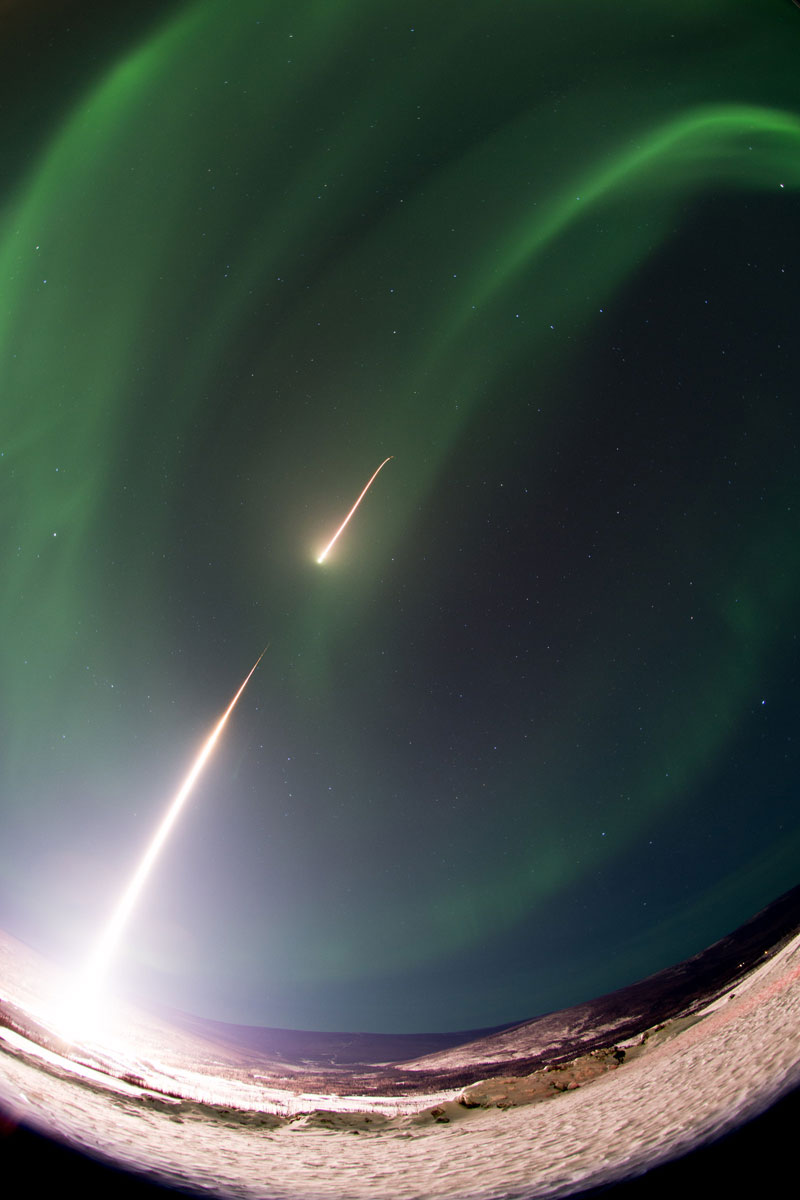 rocket going through aurora borealis northern lights nasa Picture of the Day: Piercing Aurora