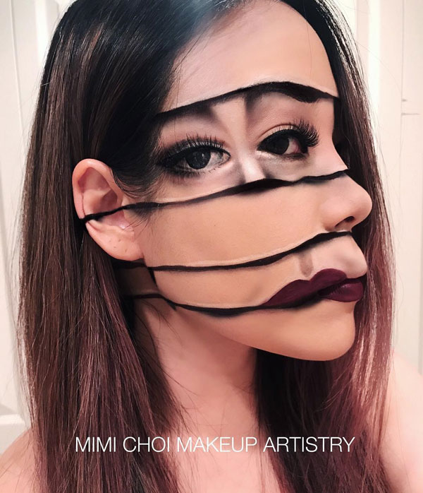 mimi choi mkeup artistry 8 This Makeup Artist Can Transform Her Face Into a Glitch in the Matrix