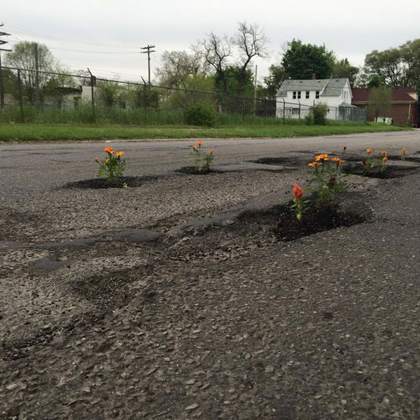 planting flowers in potholes 3 People are Planting Flowers in Potholes Because Cities Arent Fixing Them