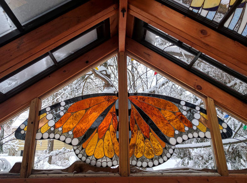 stained glass cabin by neile cooper 5 A Stained Glass Cabin in the Woods