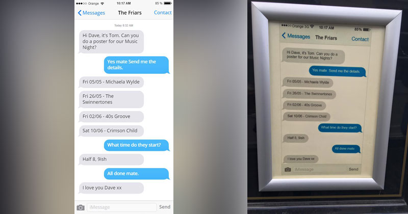 Designer Makes Music Poster with Simple Chat Screenshot and It’s Kind of Brilliant